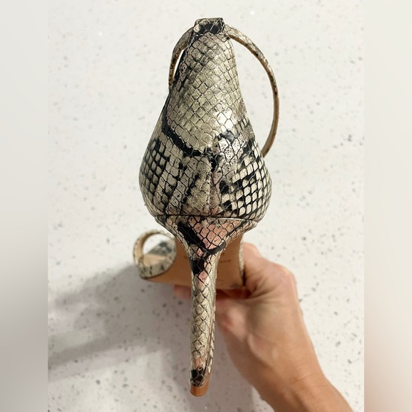 Antonio Melani Women’s Snakeskin Print Leather Ankle Strap Heels Size 8.5M - Picture 14 of 15